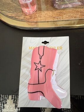 Pink Star Western Boot Hair Clip